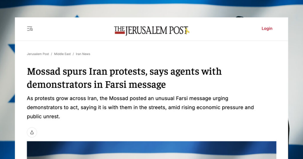 Íslenskir fjölmiðlar hylja aðkomu Ísraels að óeirðum í Íran